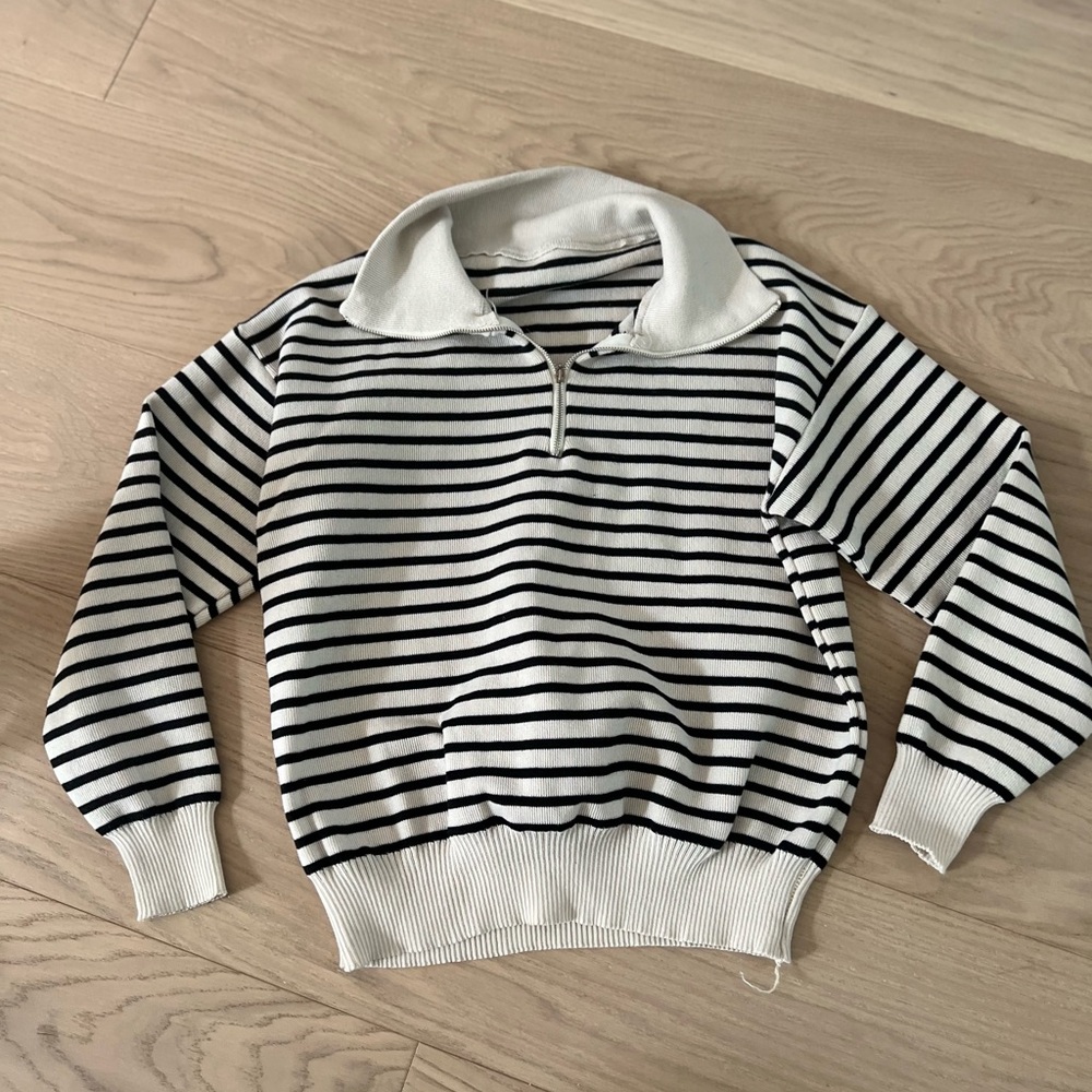 Striped Black and White Men's Sweater
